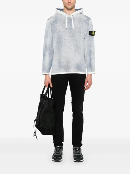 Hanorac cu glugă Stone Island cu strasuri albastru