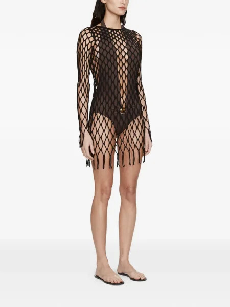 Rochie mini Christopher Esber tricotate de costum maro