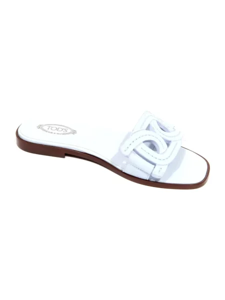 Klapki Tod's skórzane niebieskie