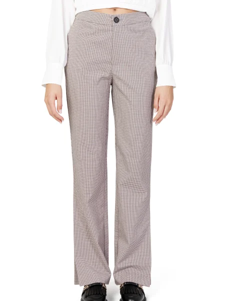 Pantaloni Only în carouri maro