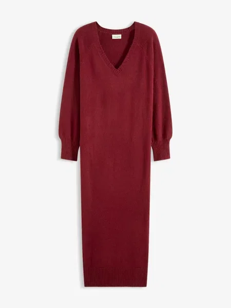 Sukienka dzianinowa oversize midi czerwona