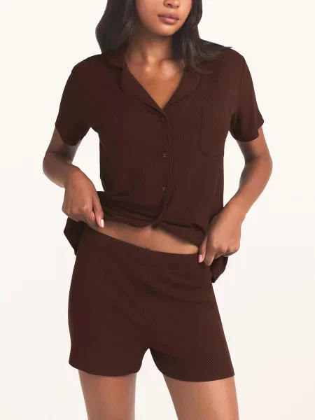 Skims Pyžamo Se Šortkami Soft Lounge cocoa