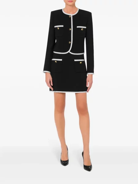 Vienakrūtis striukė Moschino juoda
