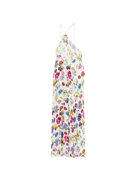 Rochie maxi Vivetta cu model floral cu imagine alb