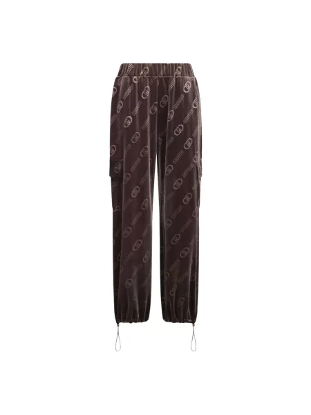 Welurowe spodnie cargo Liu Jo brązowe