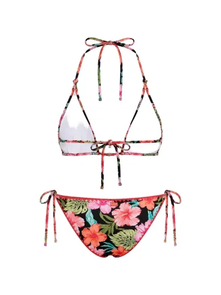 Bikini Banana Moon cu model floral cu imagine negru