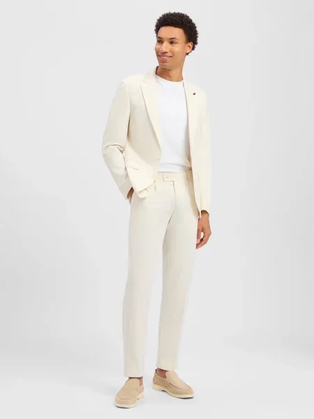 Finshley & Harding London Garnitur Mężczyźni Slim Fit 44 biały