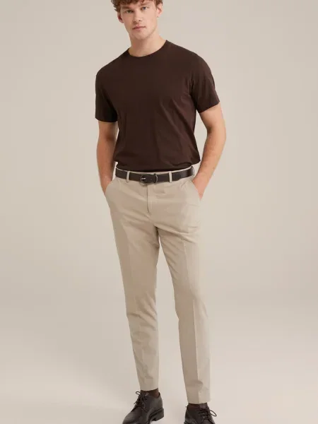 WE Fashion Pantaloni cu dungă bej