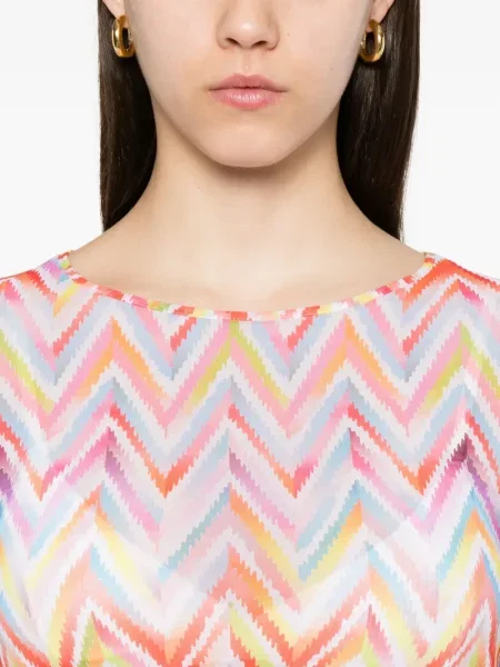 Top Missoni cu imagine roz