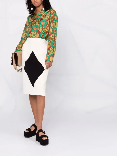 Cămașă La Doublej cu model floral cu imagine verde