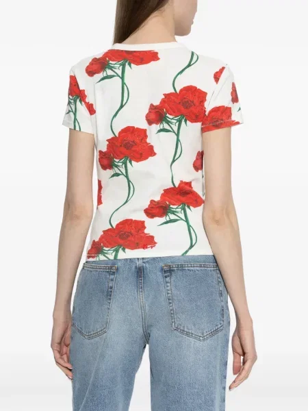 Tricou Kenzo cu model floral cu imagine alb