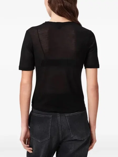 Тениска Allsaints на цветя с принт черно