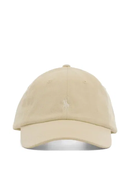 Krótka czapka z daszkiem Polo Ralph Lauren z twillu z nadrukiem brązowa
