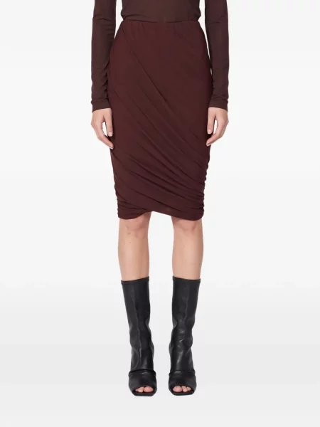 Fusta mini Rick Owens Lilies cu volane maro