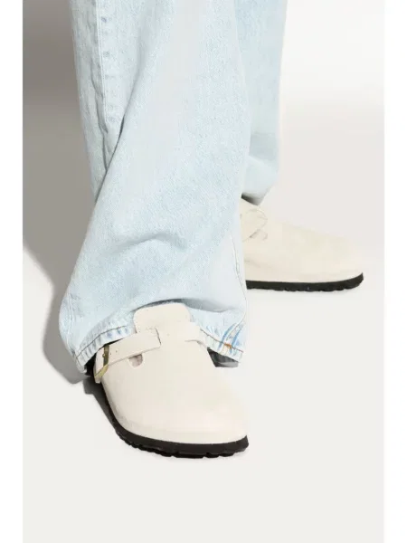Papuci tip mules Birkenstock alb