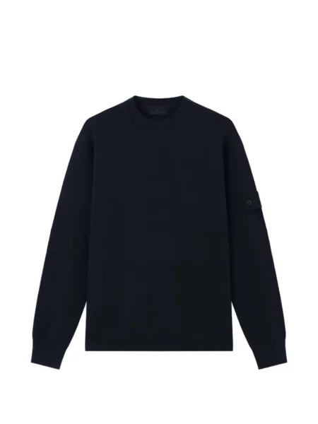 Pulover Stone Island cu decolteu rotund cu strasuri albastru