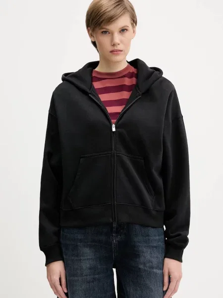 Pulover Hollister Co. s kapuco črna