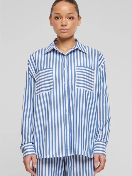 Cămașă Urban Classics cu dungi alb