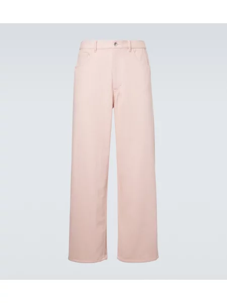 Pantaloni Auralee de mătase roz