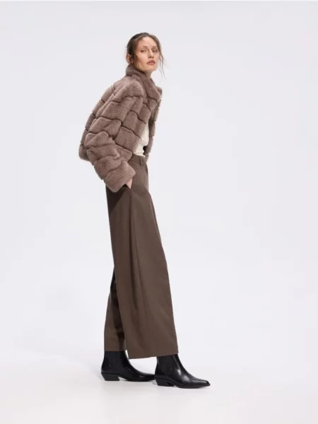 Reserved Pantaloni barrel leg maro-închis maro