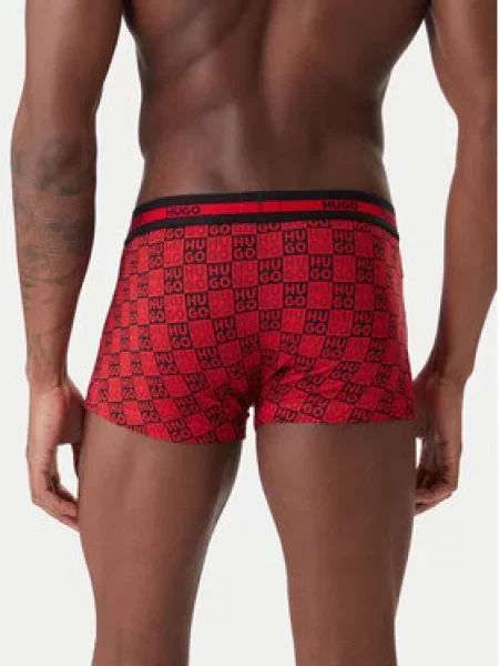 HUGO Boksarice PLANET / črna / bela rdeča