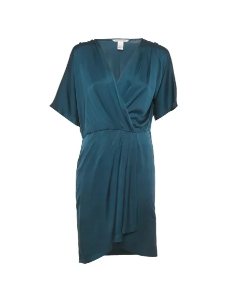 Mała sukienka mini Dvf Diane Von Furstenberg kopertowa garniturowa niebieska