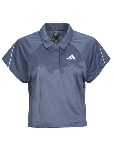 Polo majica Adidas s črtami s kratkimi rokavi iz žakarda
