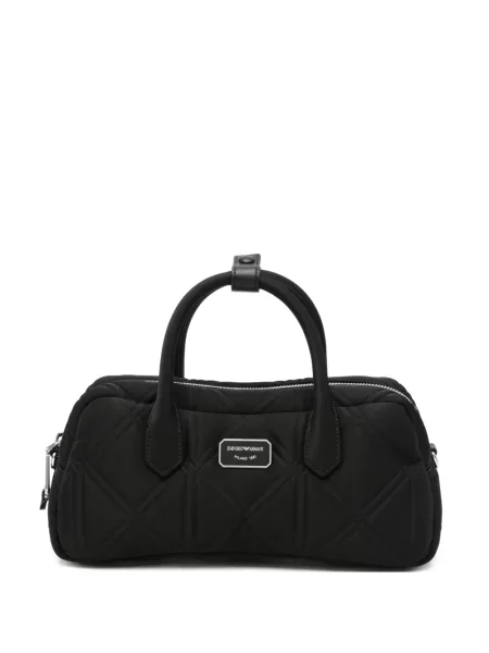 Geantă shopper Emporio Armani cu autograf negru