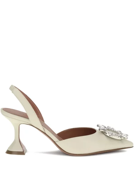 Мюли Amina Muaddi с отворена пета с кристали