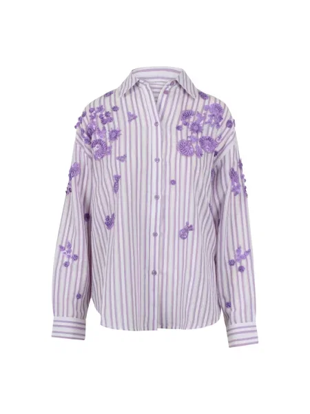 Koszula w paski Essentiel Antwerp w paski fioletowa