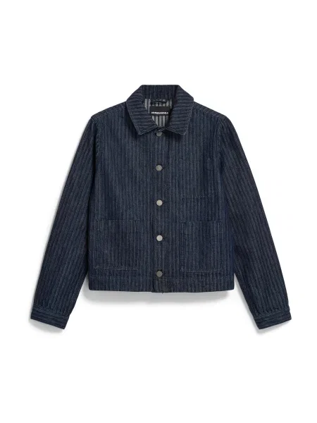 ARMEDANGELS Přechodná bunda tmavě modrá bílá