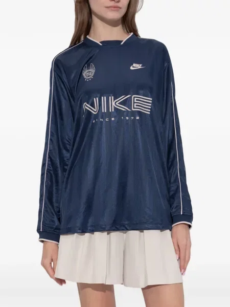 Tricou Nike cu dungi cu imagine albastru