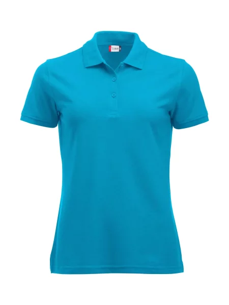 Clique Polo Manhattan turkusowy z jaquardowymi paskami – turquoise niebieska