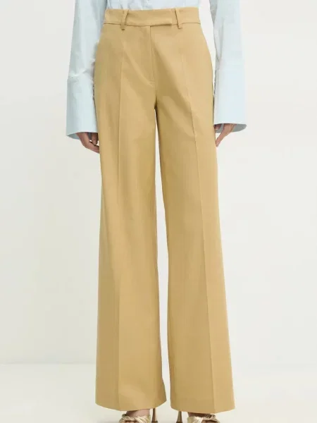 Pantaloni Answear Lab cu talie înaltă galben