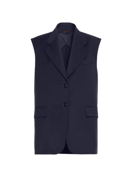 Vestă Max Mara de lână fără mâneci albastru