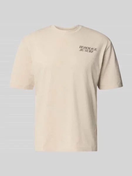 T-shirt o kroju regular fit z Mieszanka bawełny S.oliver Red Label beżowa