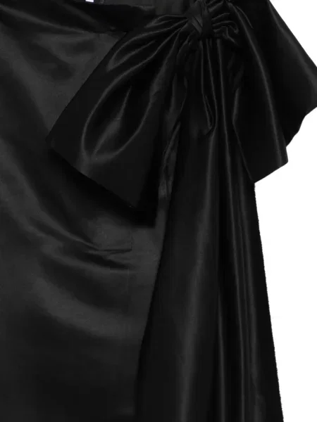 Fustă midi Alchemy cu funde până la genunchi negru