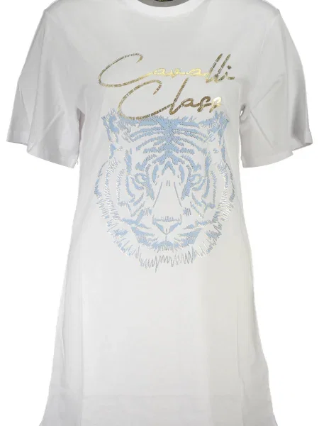 Tricou Cavalli Class scurt alb