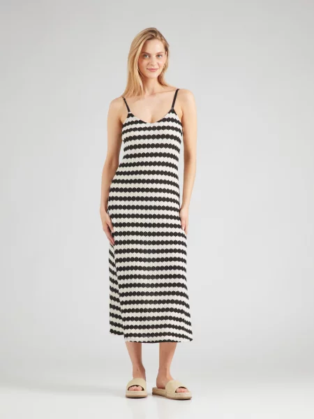 ONLY Rochie tricotat ONLEvara negru alb
