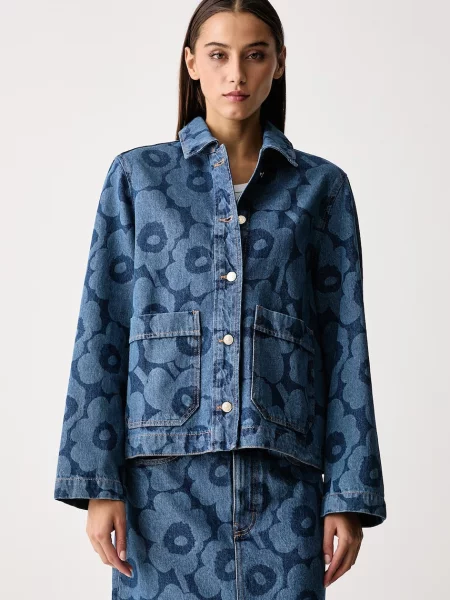 Marimekko jachetă pentru femei din denim albastru