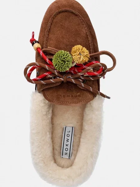 Замшевые тапочки Nokwol коричневые