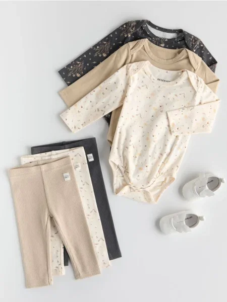 Reserved боді 3 шт. кремовий 