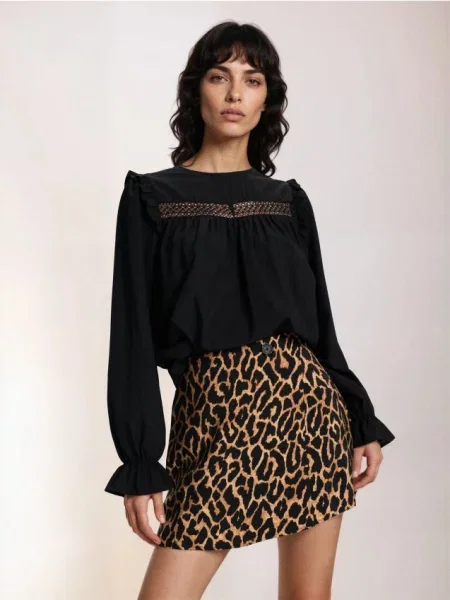 Спідниця-шорти з з леопардовим принтом різнобарвний