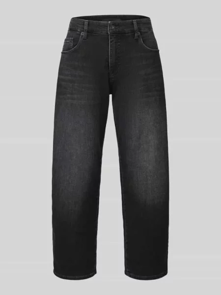 Jeansy barrel w kroju loose fit z mieszanki bawełny z dodatkiem modalu model DANNI' Mac czarne