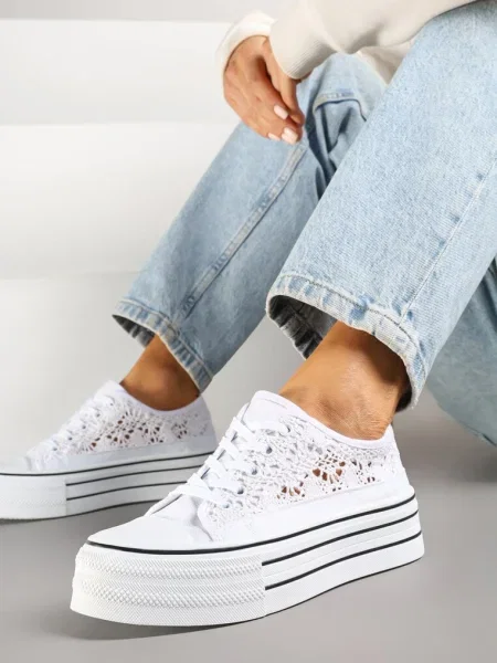 Teniși înalți Felenna Albi alb