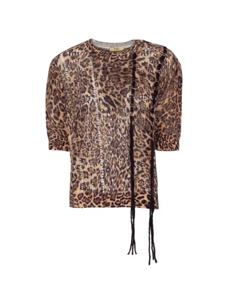 Brosa Pho Firenze cu imagine cu model leopard maro