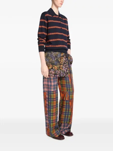 Μάλλινο ριγέ polo Dries Van Noten μπλε