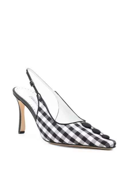 Pantofi cu toc Manolo Blahnik în carouri negru