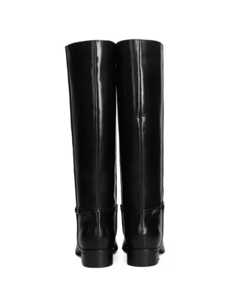 Botine Julie Dee din piele cu cataramă negru
