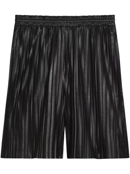 Pantaloni scurți Helmut Lang din piele negru